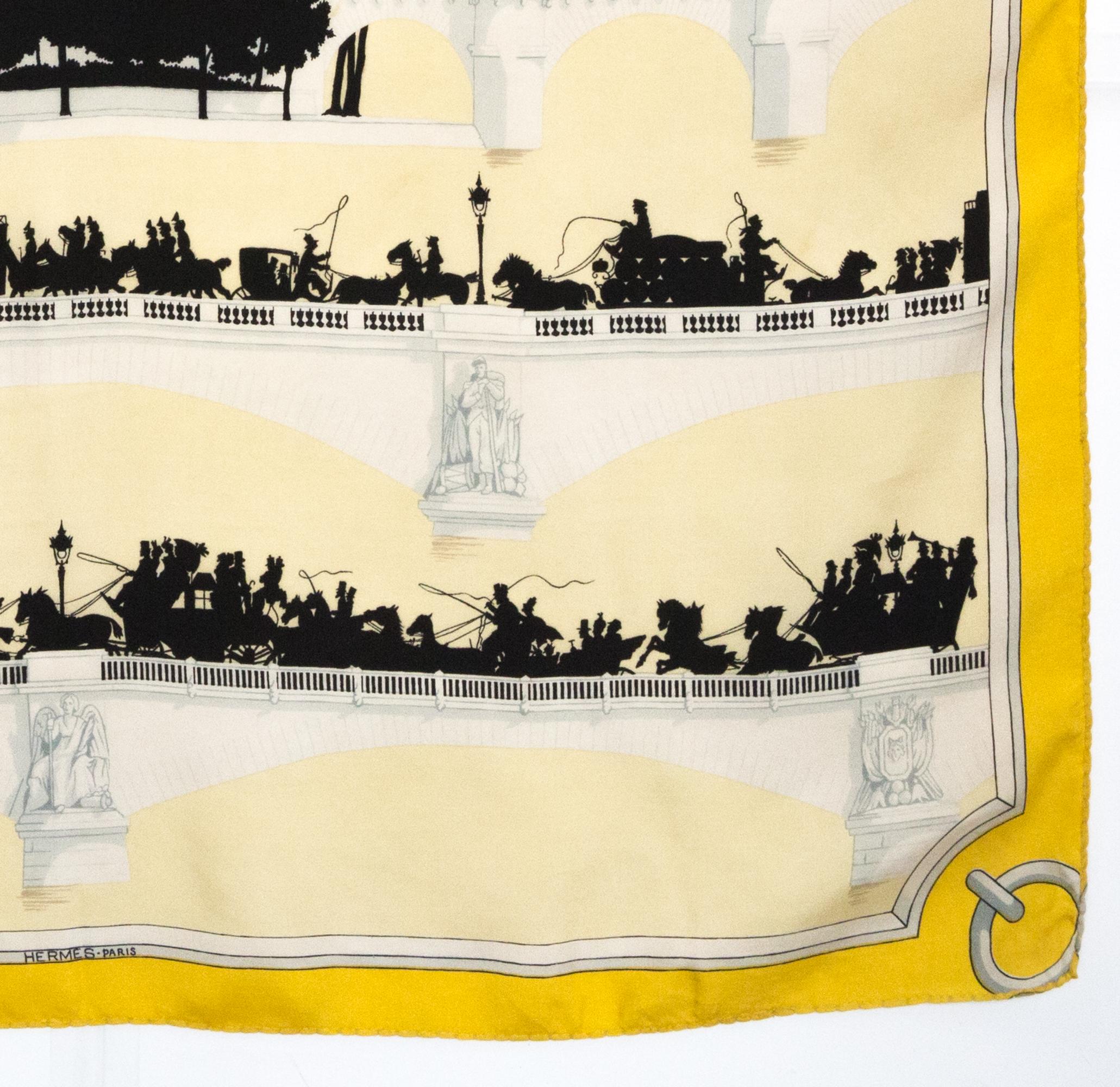 Rare Hermes Les Ponts De Paris by Hugo Grygkar Silk Scarf 2