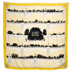 Rare Hermes Les Ponts De Paris by Hugo Grygkar Silk Scarf