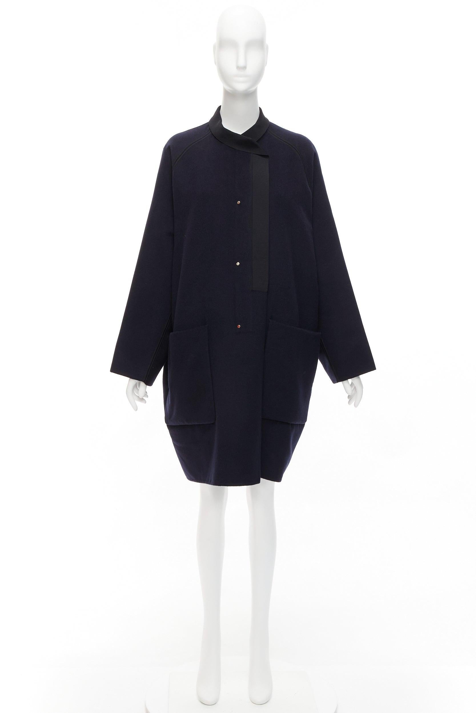 rare HERMES Martin Margiela double faced cashmere oversized cocoon coat FR42 XL For Sale 5