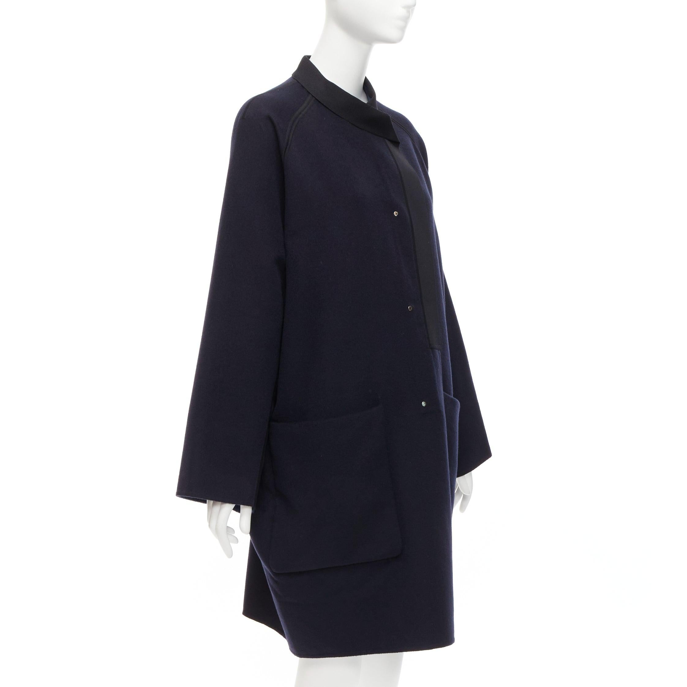Women's rare HERMES Martin Margiela double faced cashmere oversized cocoon coat FR42 XL For Sale