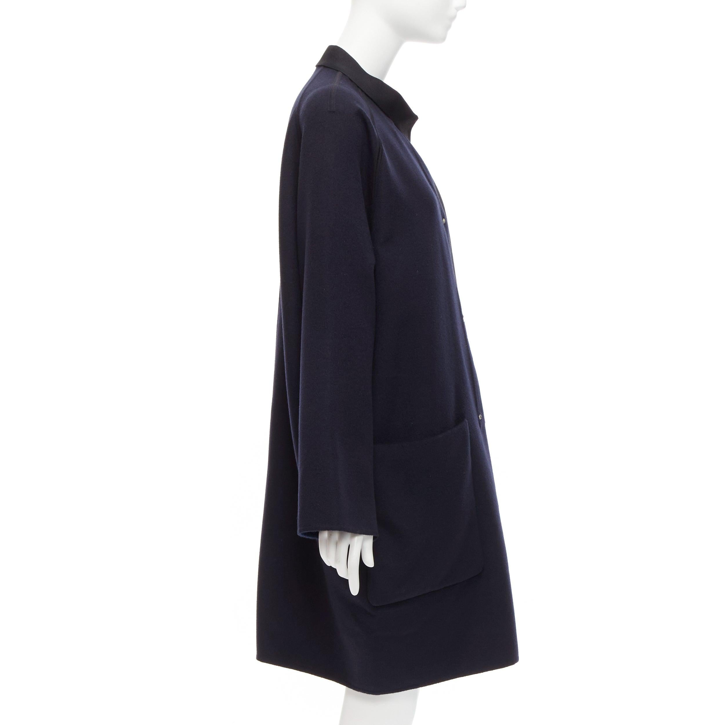 Women's rare HERMES Martin Margiela double faced cashmere oversized cocoon coat FR42 XL For Sale
