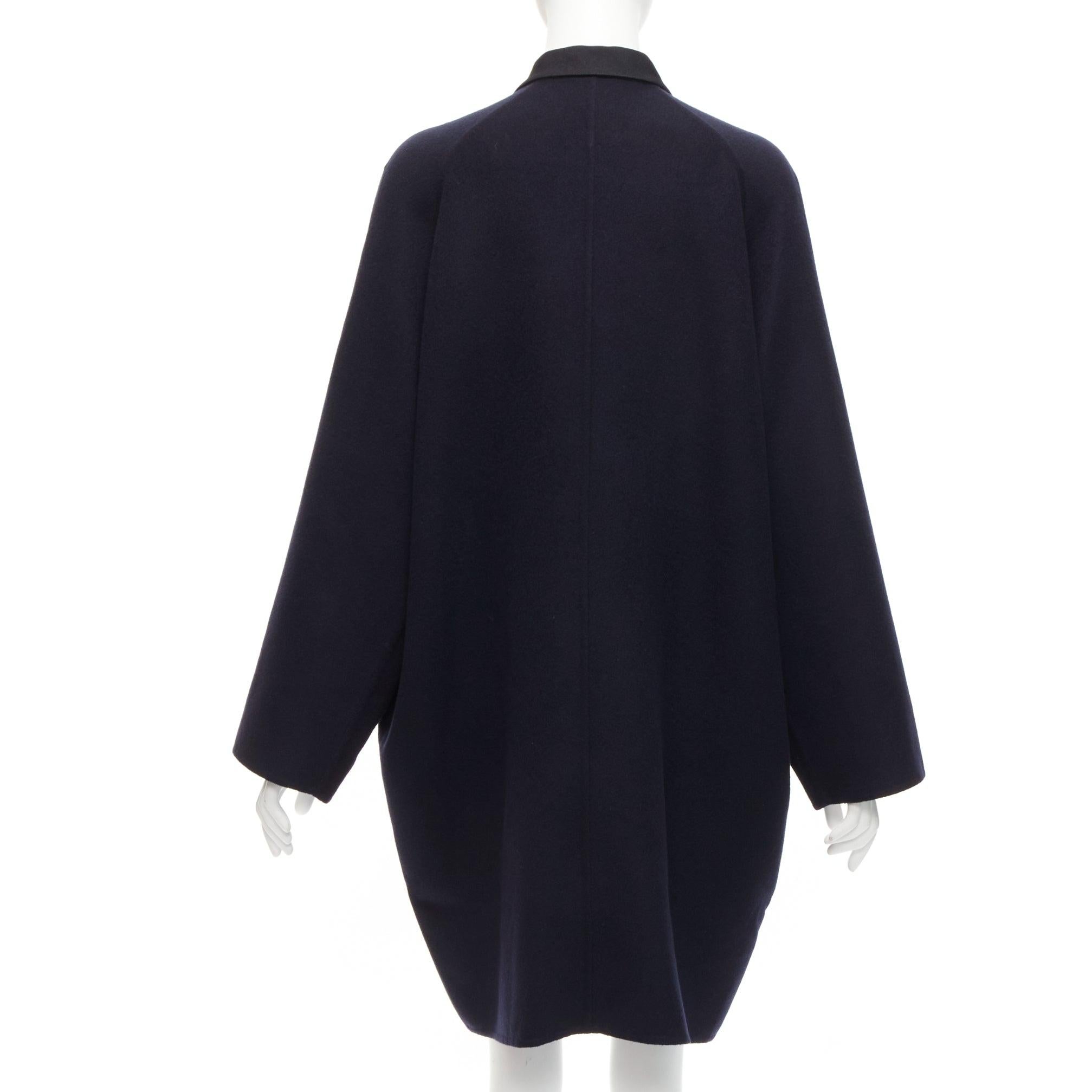 rare HERMES Martin Margiela double faced cashmere oversized cocoon coat FR42 XL For Sale 2