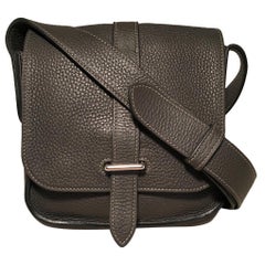 RARE Hermes Mini Grey Clemence Steve Caporal Crossbody Messenger Shoulder Bag