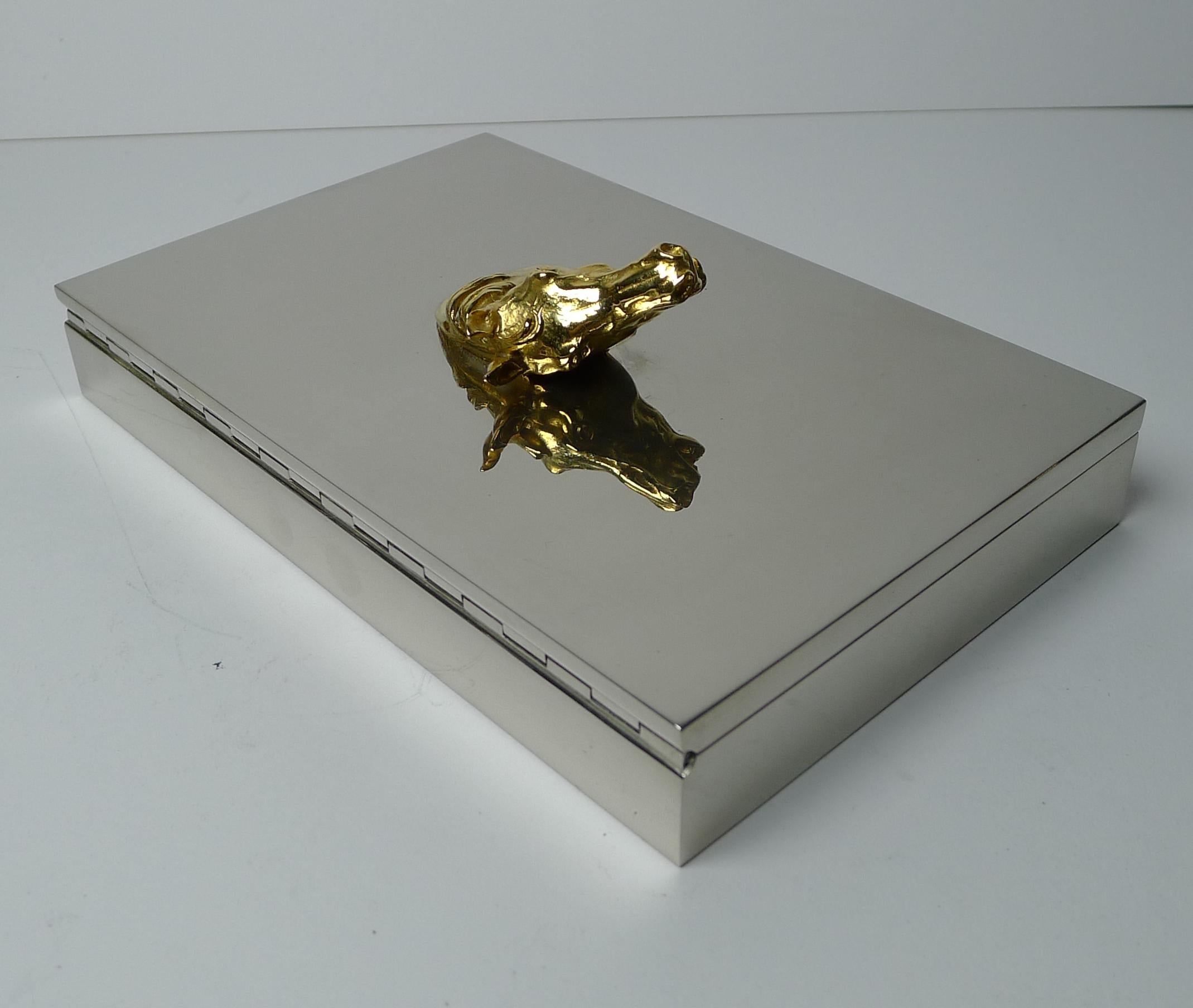 Seltene Hermès, Paris Reiter / Pferdebox um 1970 im Angebot 3