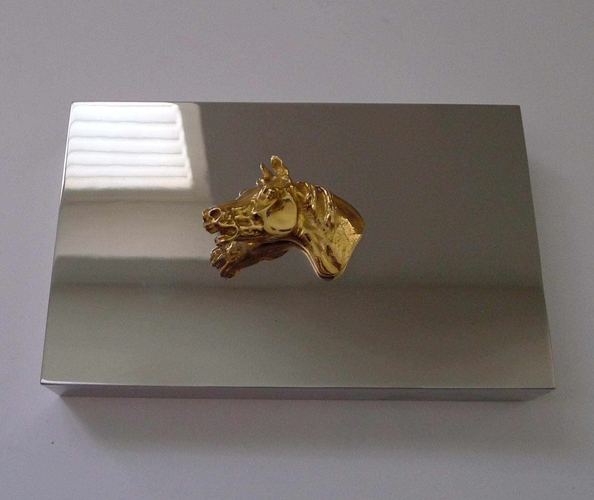 Seltene Hermès, Paris Reiter / Pferdebox um 1970 im Angebot 6
