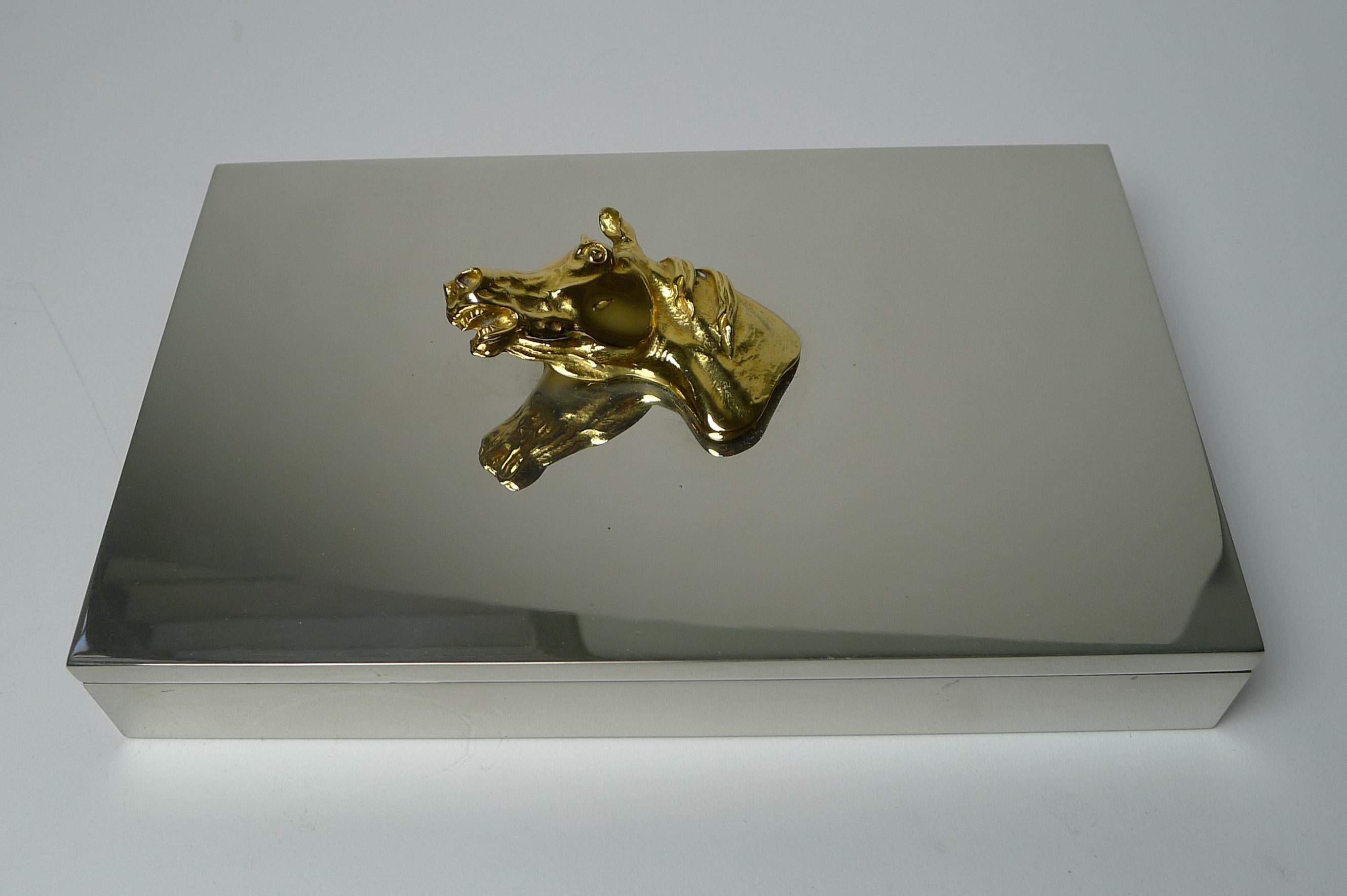 Seltene Hermès, Paris Reiter / Pferdebox um 1970 (Französisch) im Angebot