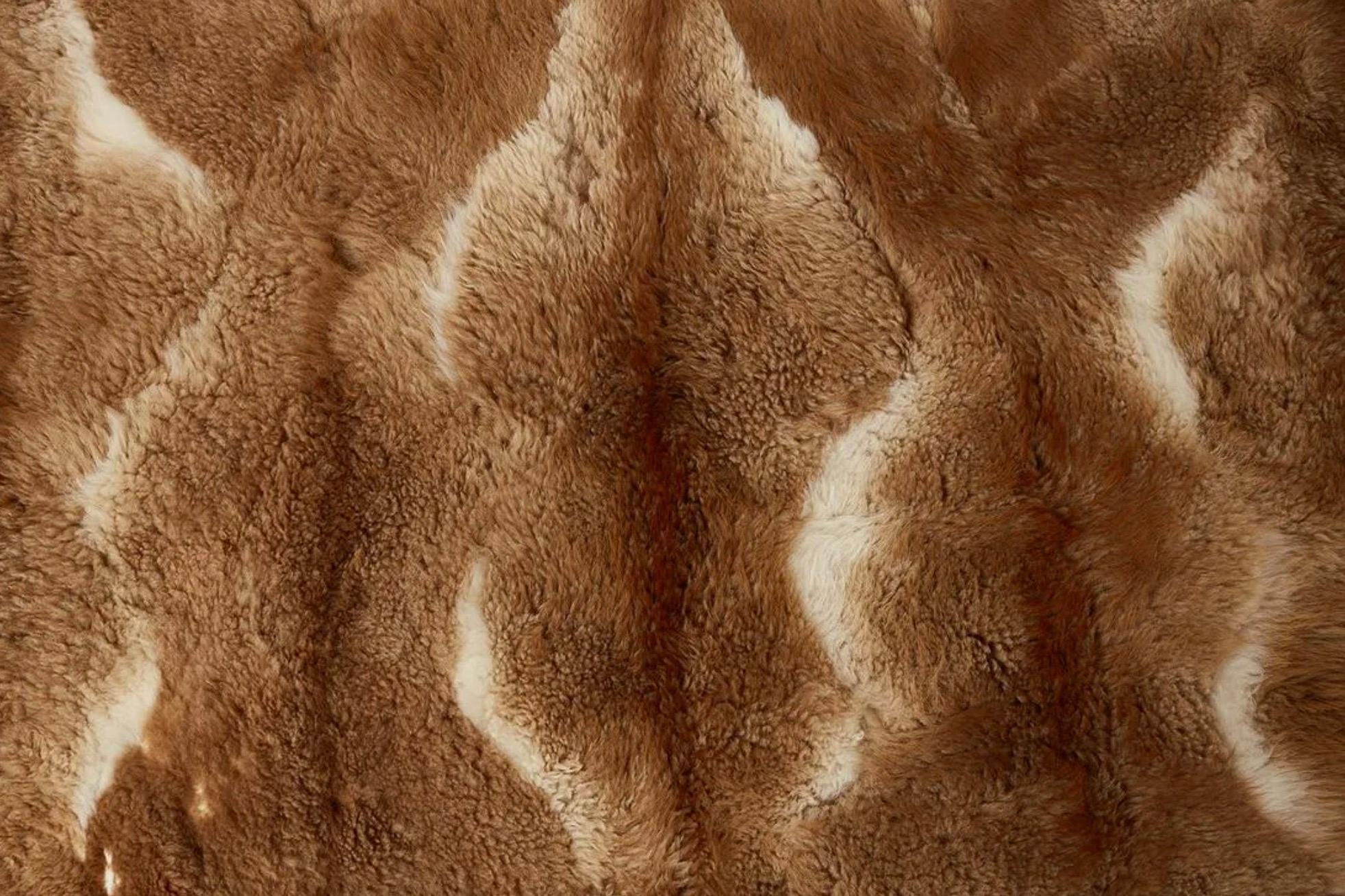 Fin du 20e siècle Rare Hermès Paris Guanaco Fur and Wool Blanket, c 1980s France, Signed en vente