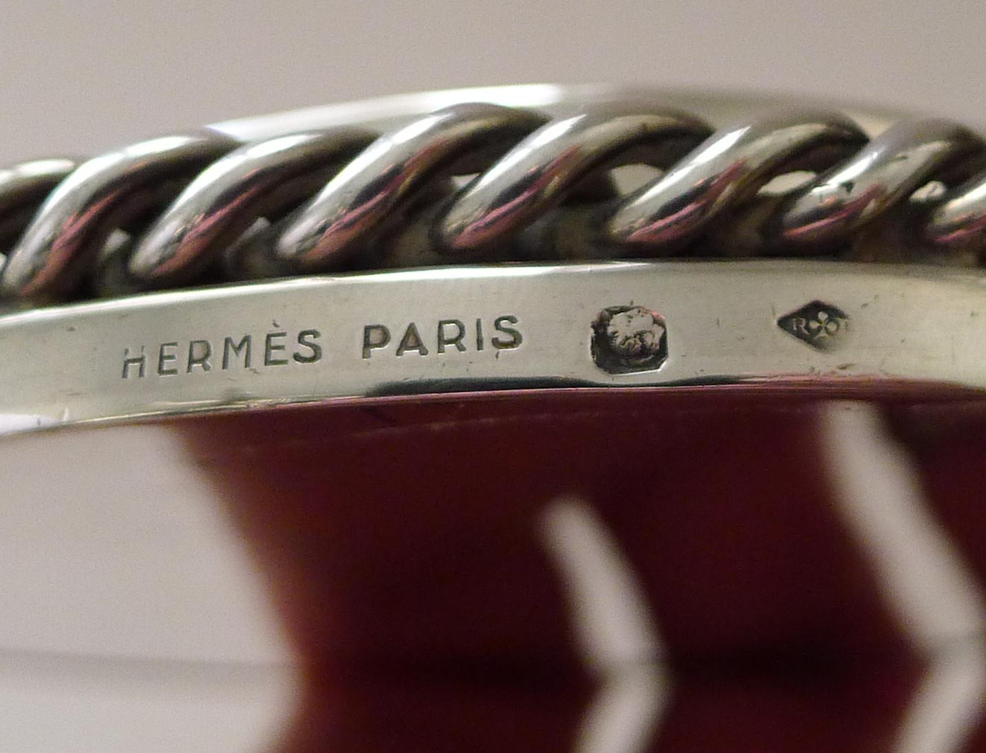 Rare Hermès, Paris Sterling Silver Chain Link Desk Compass c.1960 4