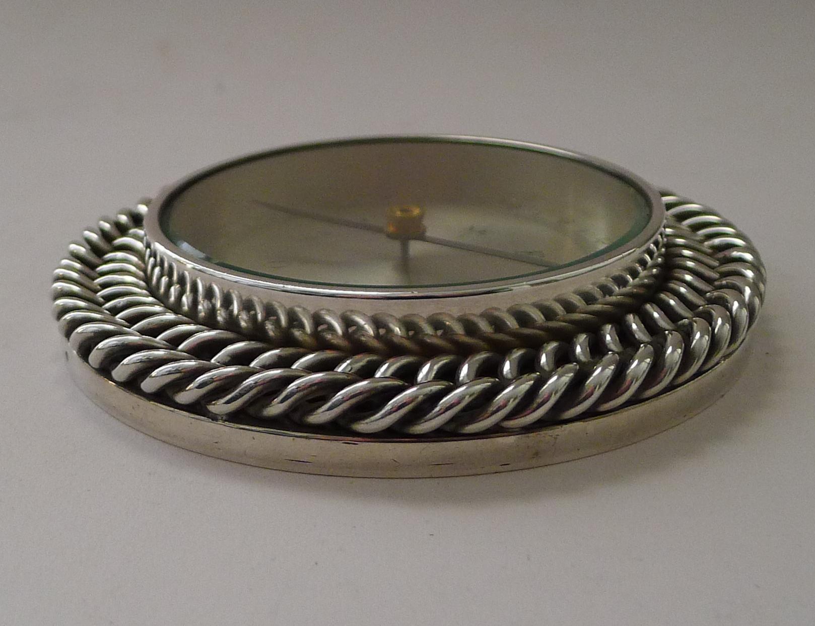 Rare Hermès, Paris Sterling Silver Chain Link Desk Compass c.1960 2