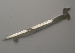 Rare, Hermes, Paris Sterling Silver Letter Opener, Dachshund C.1950's