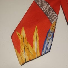 Rare Hermès Peacock Plumes Silk Tie