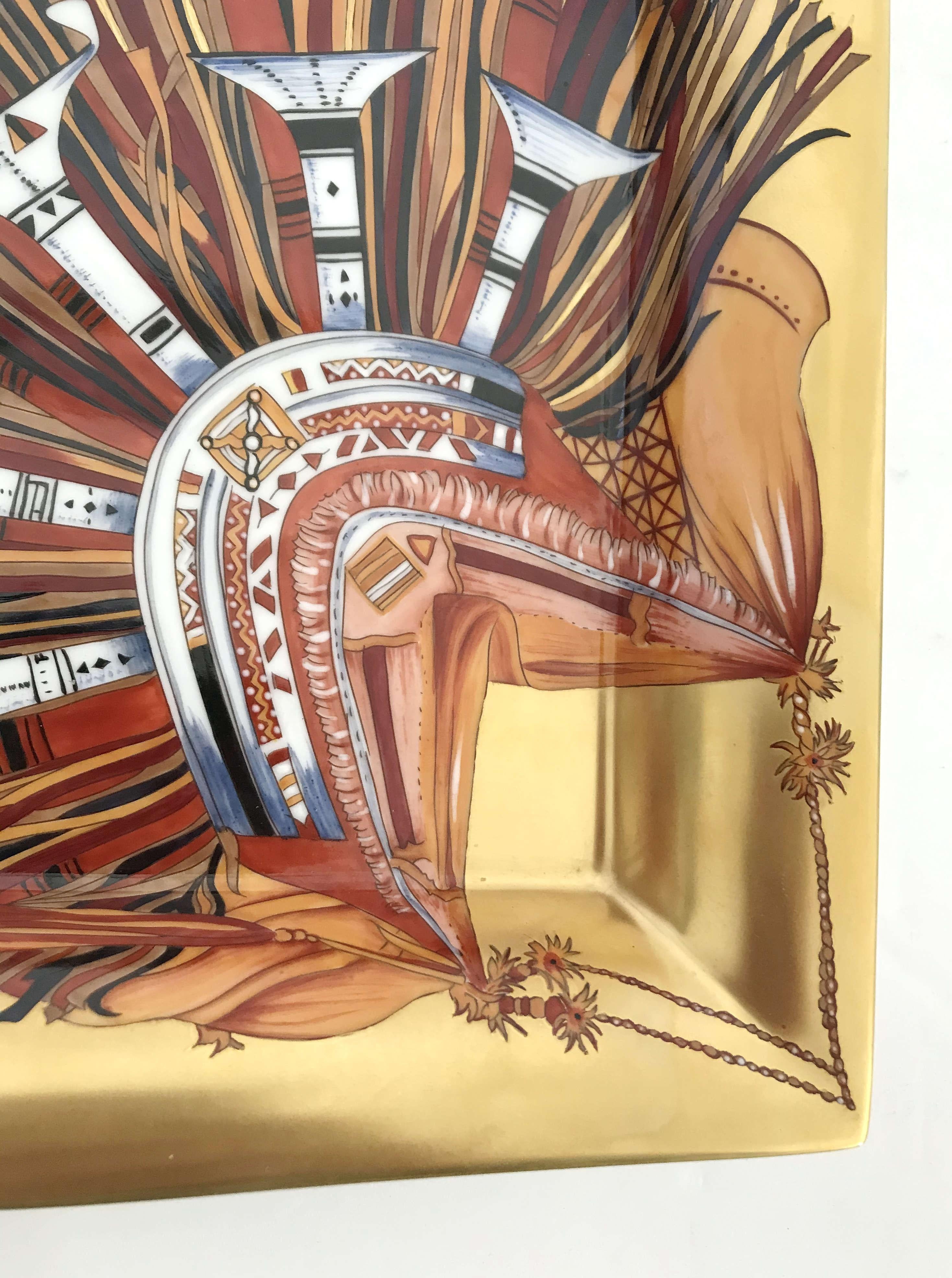 French HERMES Rare Porcelain Tray For Sale