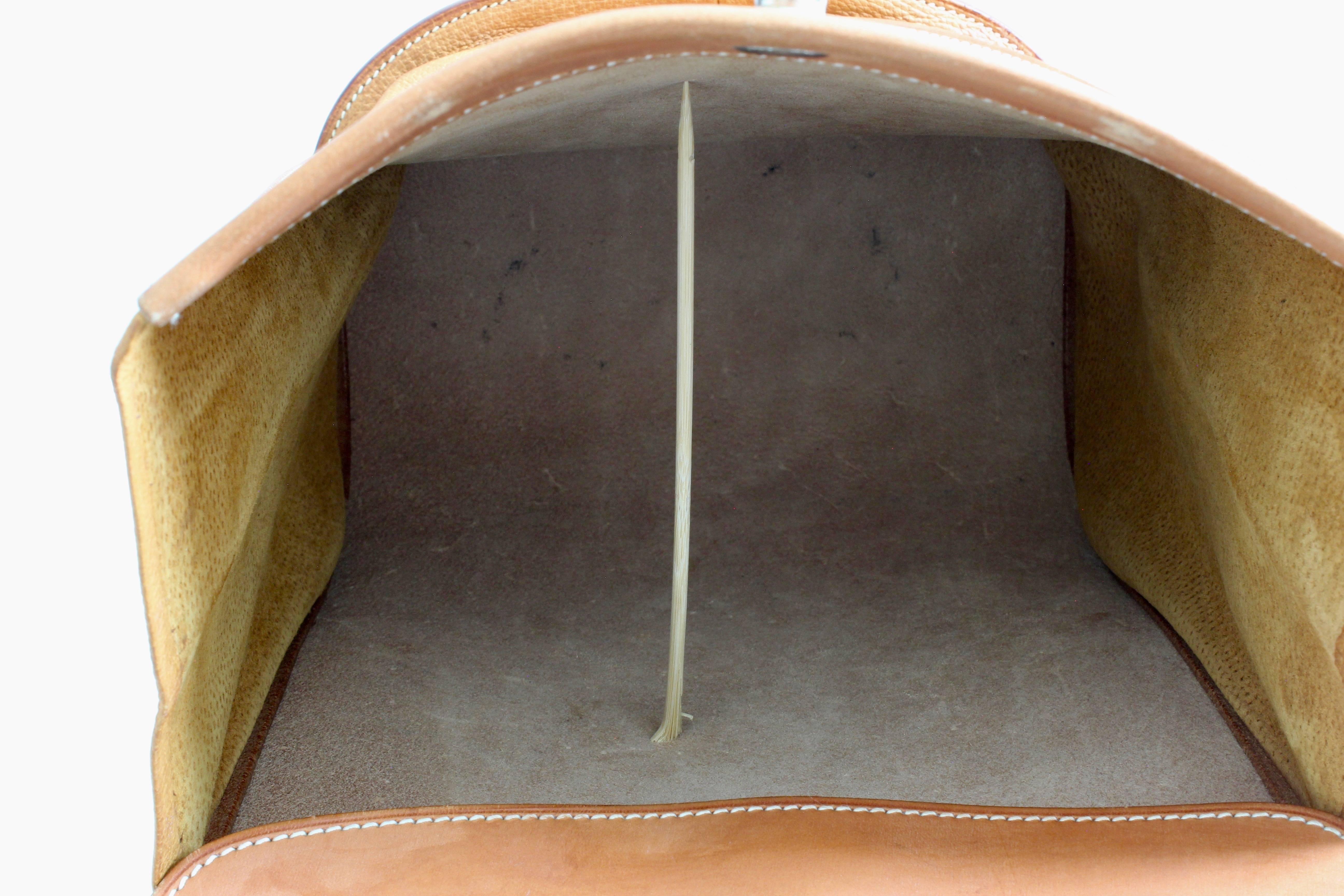 Rare Hermès Sacoche Pour Selle Sac à dos Veau Natural Leather 1998 3