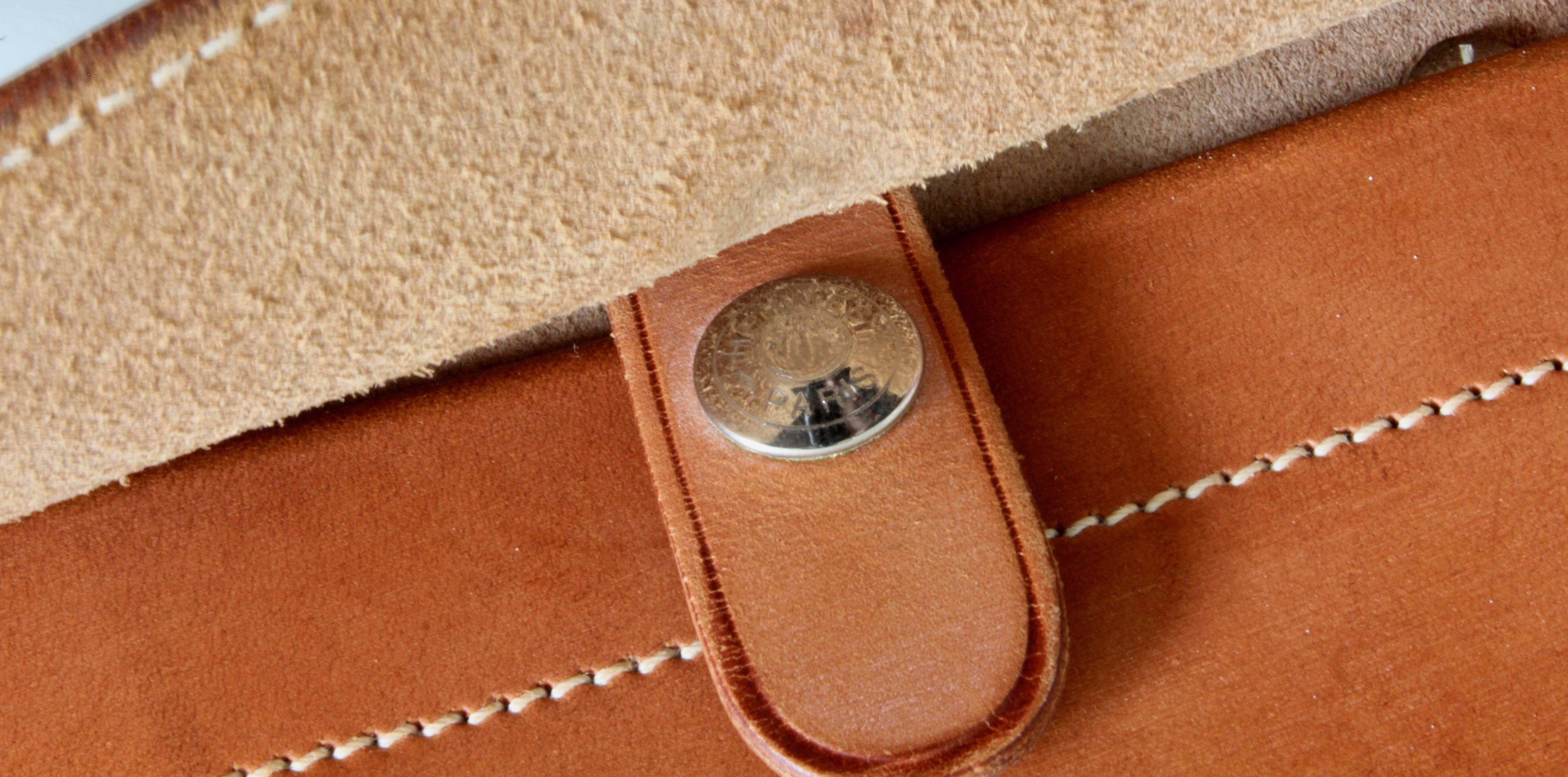 Rare Hermès Sacoche Pour Selle Sac à dos Veau Natural Leather 1998 4