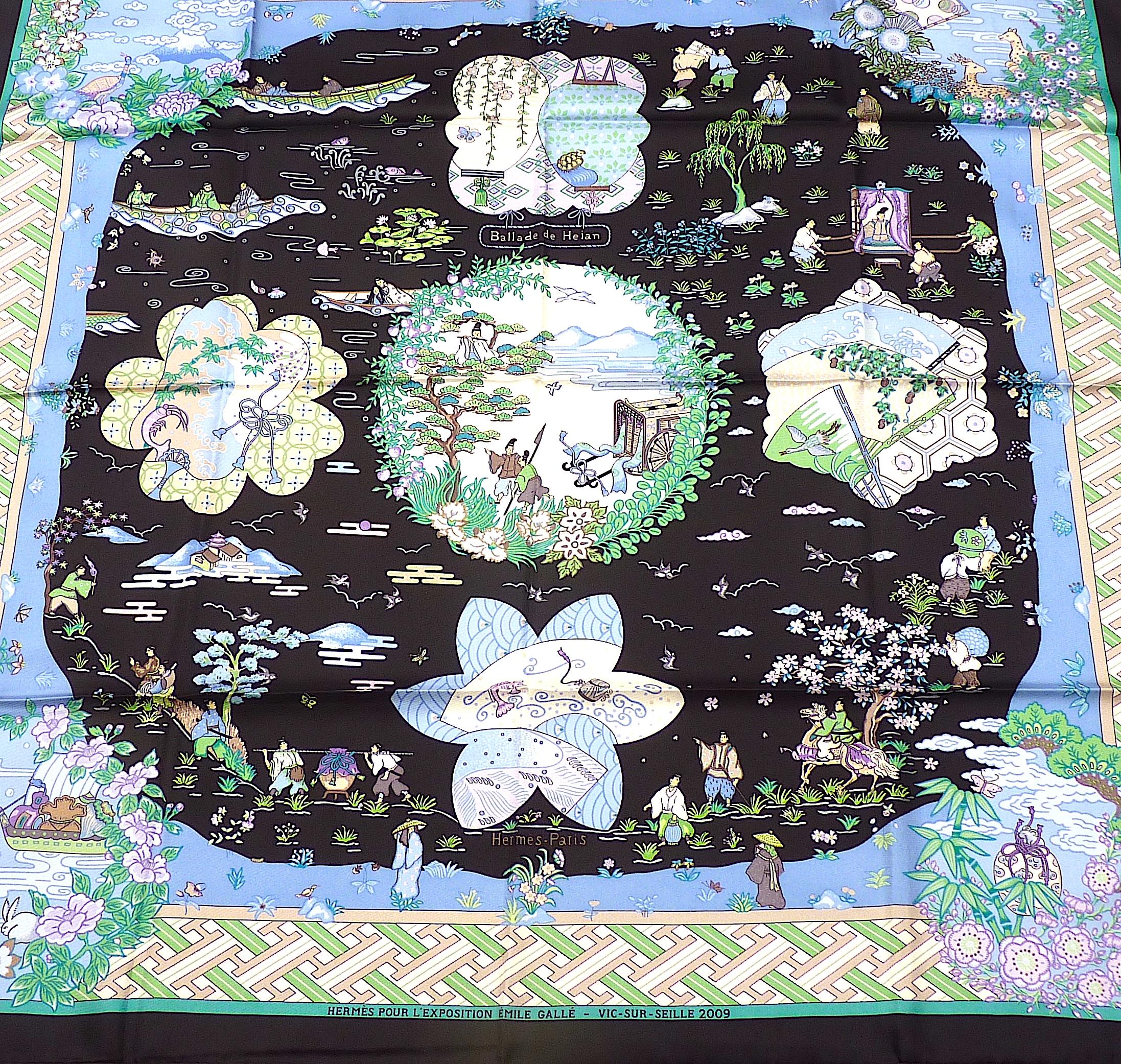 Black Rare Hermes Scarf BRAND NEW with Box 