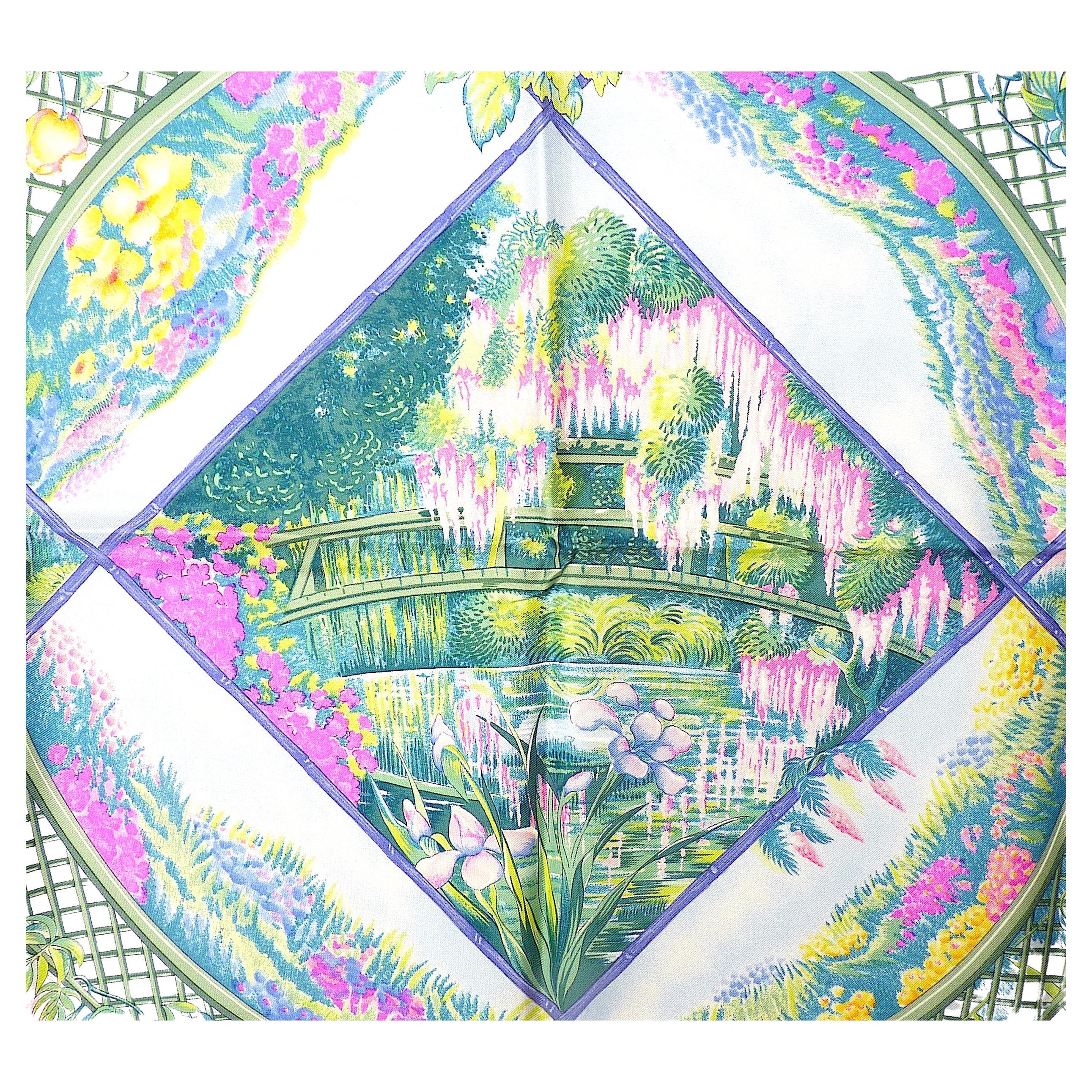 Seltene Hermes Schal Brandneu mit Box "Giverny" Claude Monet Seerosen Schal im Angebot