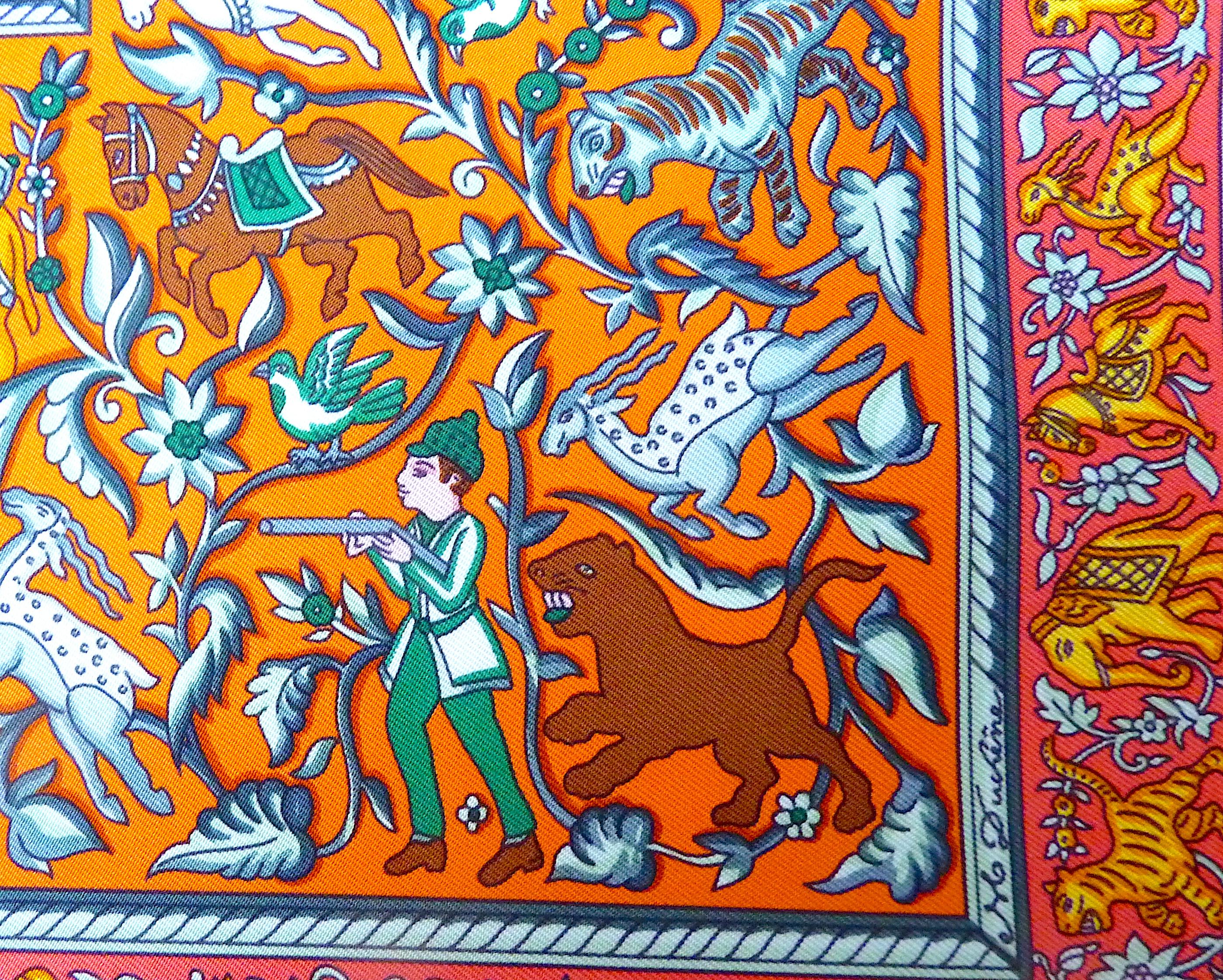 Raro foulard Hermes Chasse en Inde BNIB Edizione speciale per SOS Villages d'Enfants 5