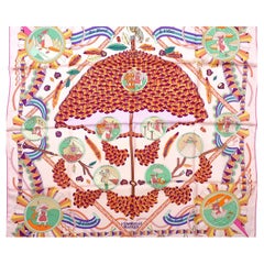 Rare Hermes Scarf Perfect Condition w Box "LOmbrelle Magique" by Pierre Marie