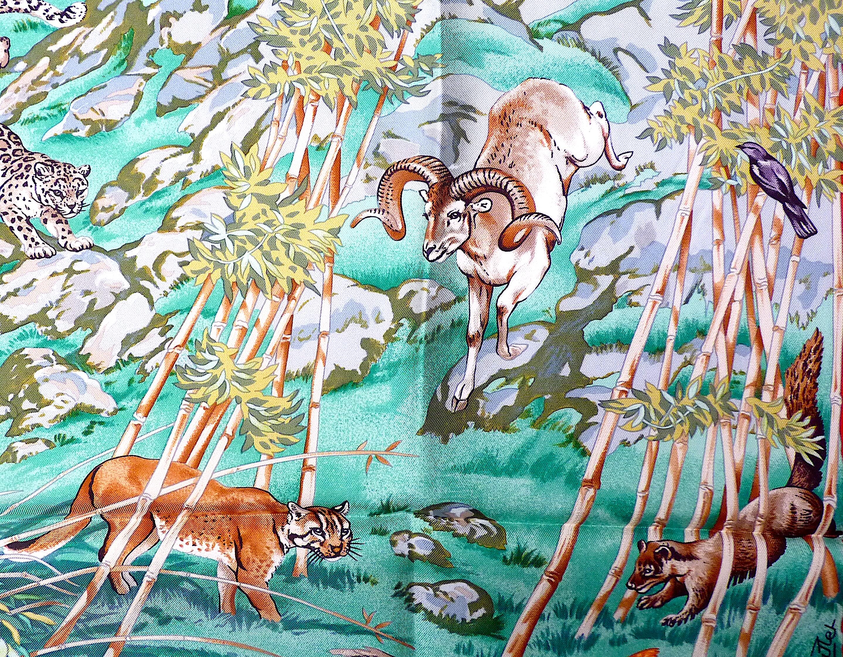 Rare Hermes Scarf SICHUAN By Robert Dallet in the 90s For Sale 5