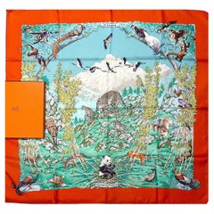 Rare Hermes Scarf SICHUAN By Robert Dallet in the 90s
