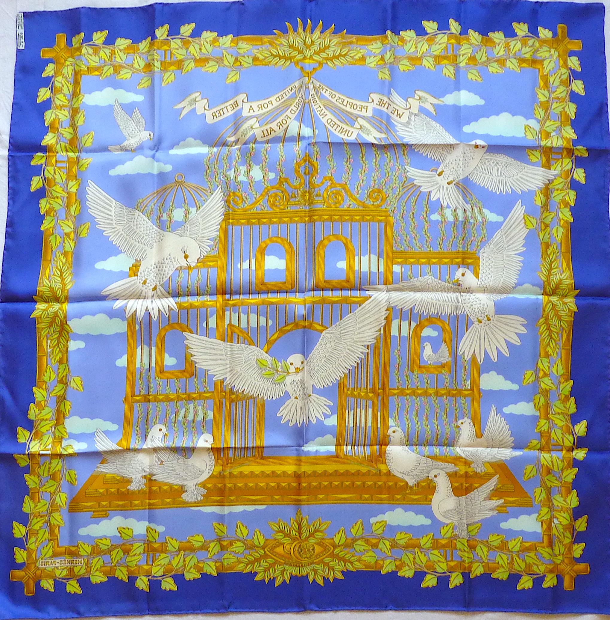 Rare Hermes Scarf Special Edition Envol, Perfect Condition with Box For Sale 6