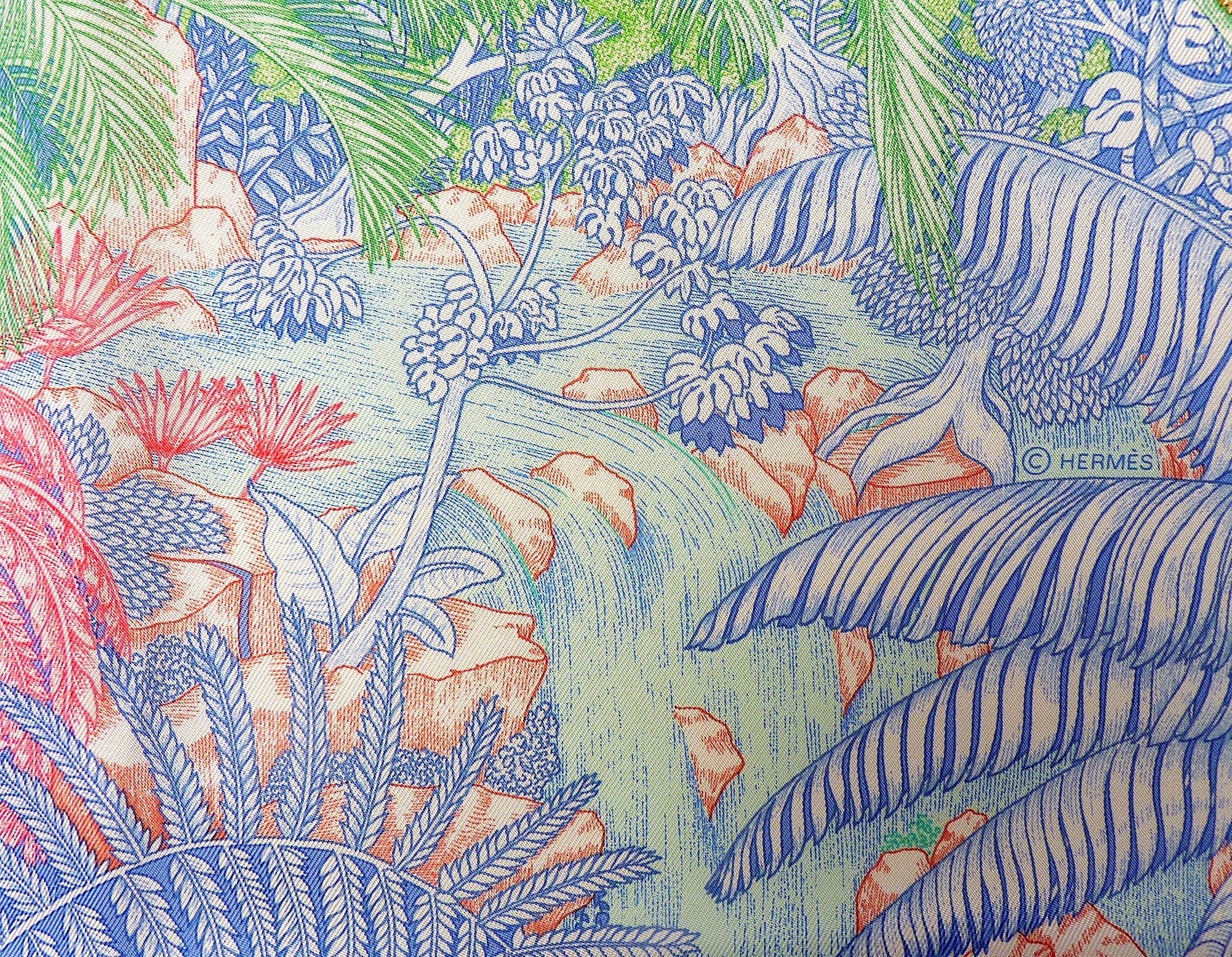 Rare Hermes Scarf Special Edition Faubourg Tropical For Hermes Milano Store 2021 5