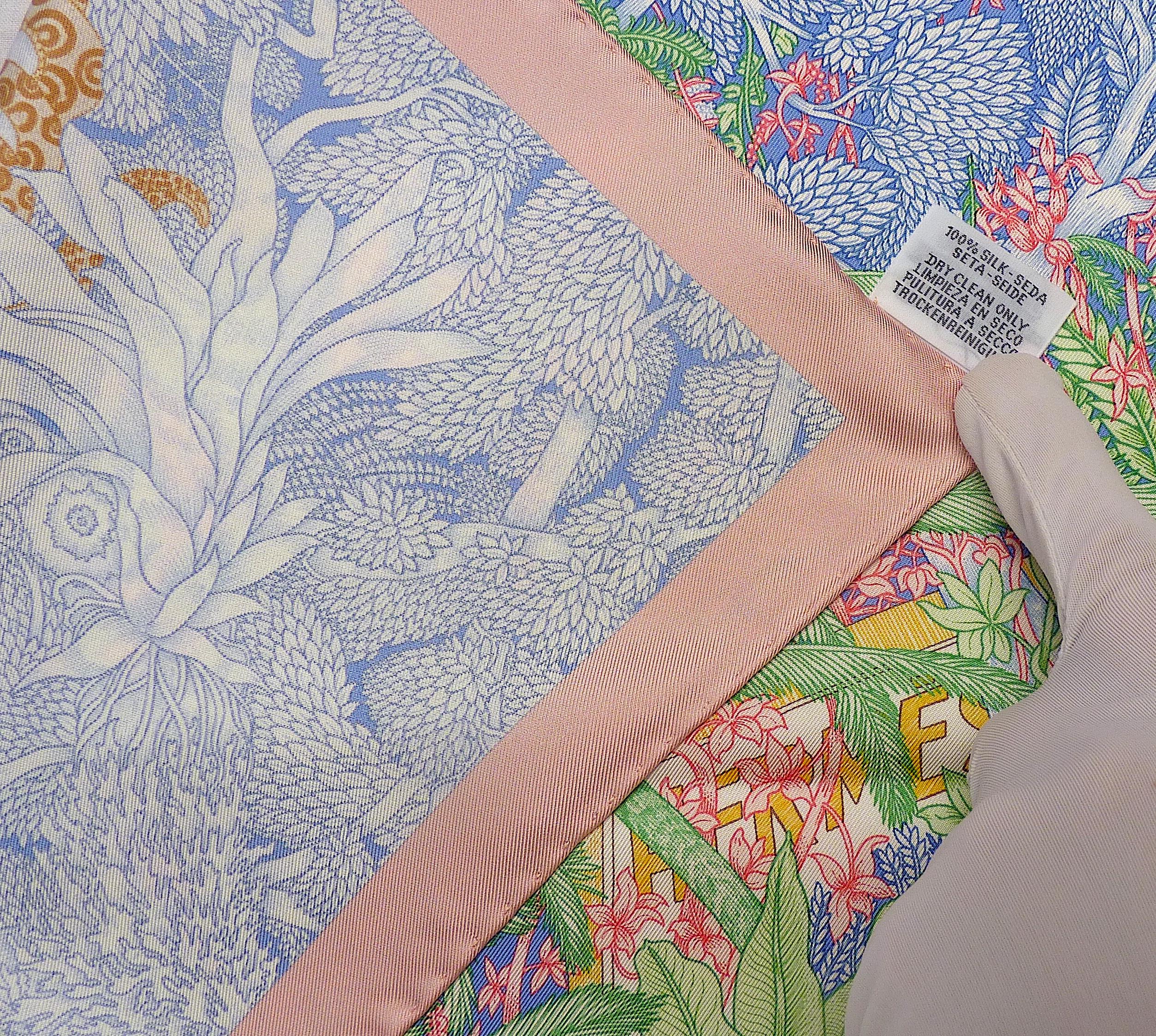 Rare Hermes Scarf Special Edition Faubourg Tropical For Hermes Milano Store 2021 6