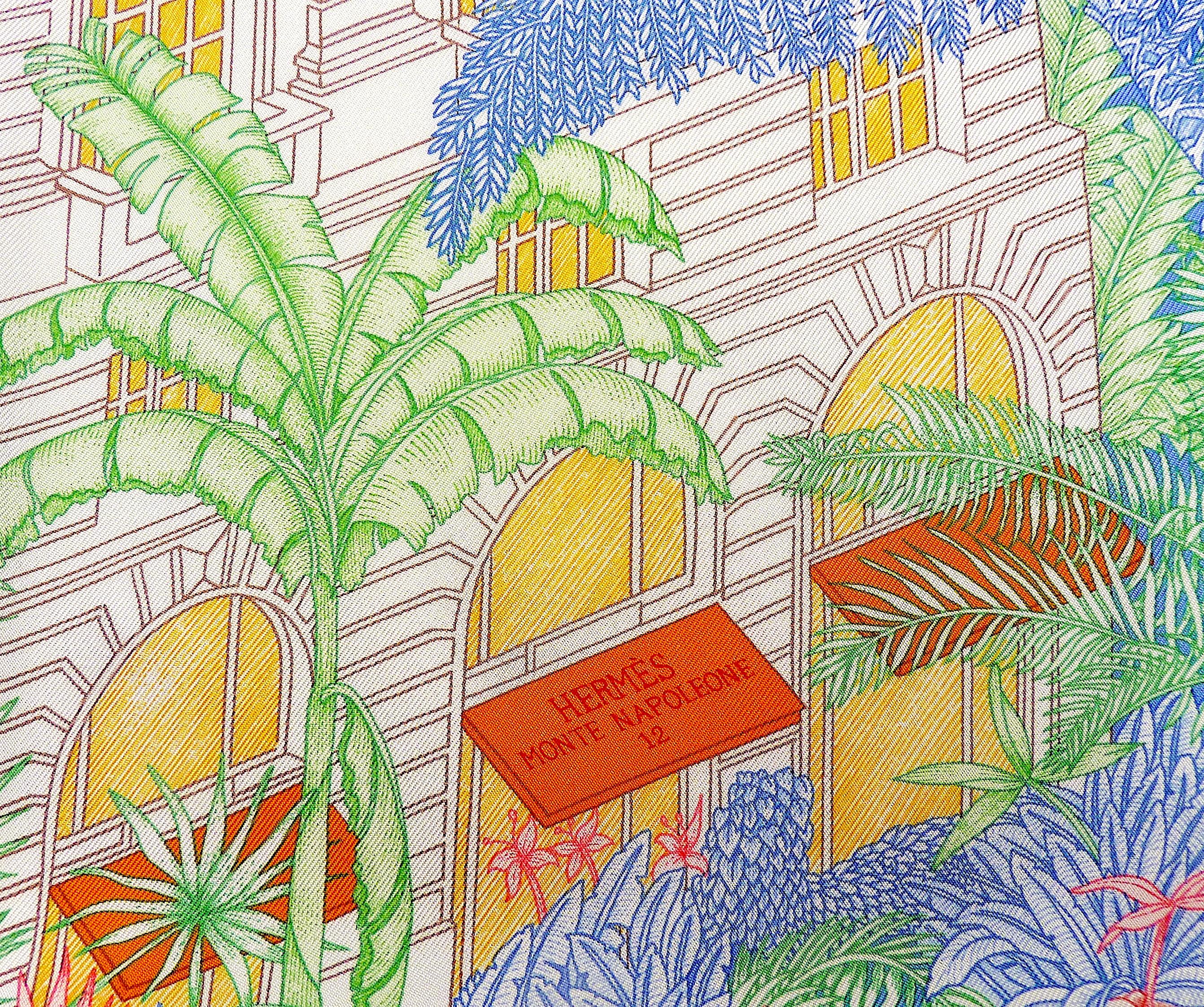 Rare Hermes Scarf Special Edition Faubourg Tropical For Hermes Milano Store 2021 In New Condition In CHAMPEAUX-SUR-SARTHE, FR