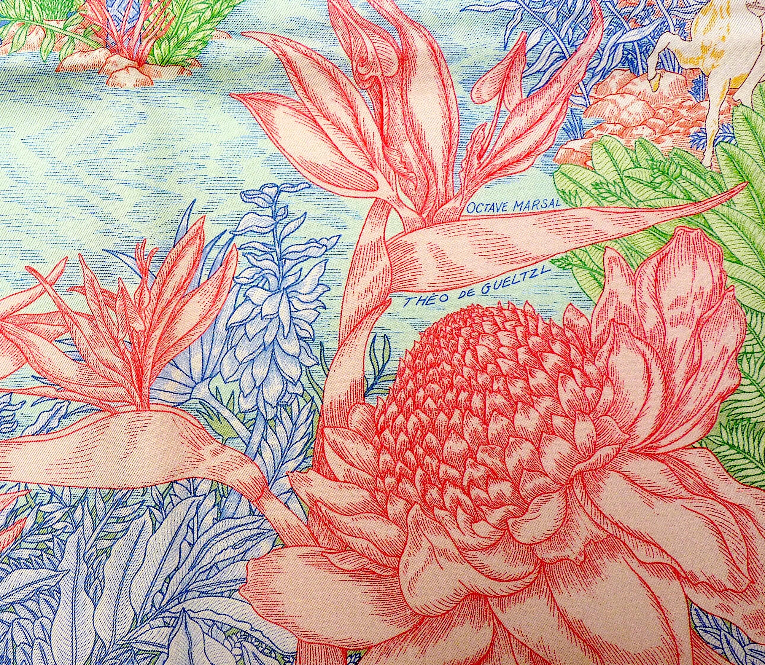 Women's Rare Hermes Scarf Special Edition Faubourg Tropical For Hermes Milano Store 2021