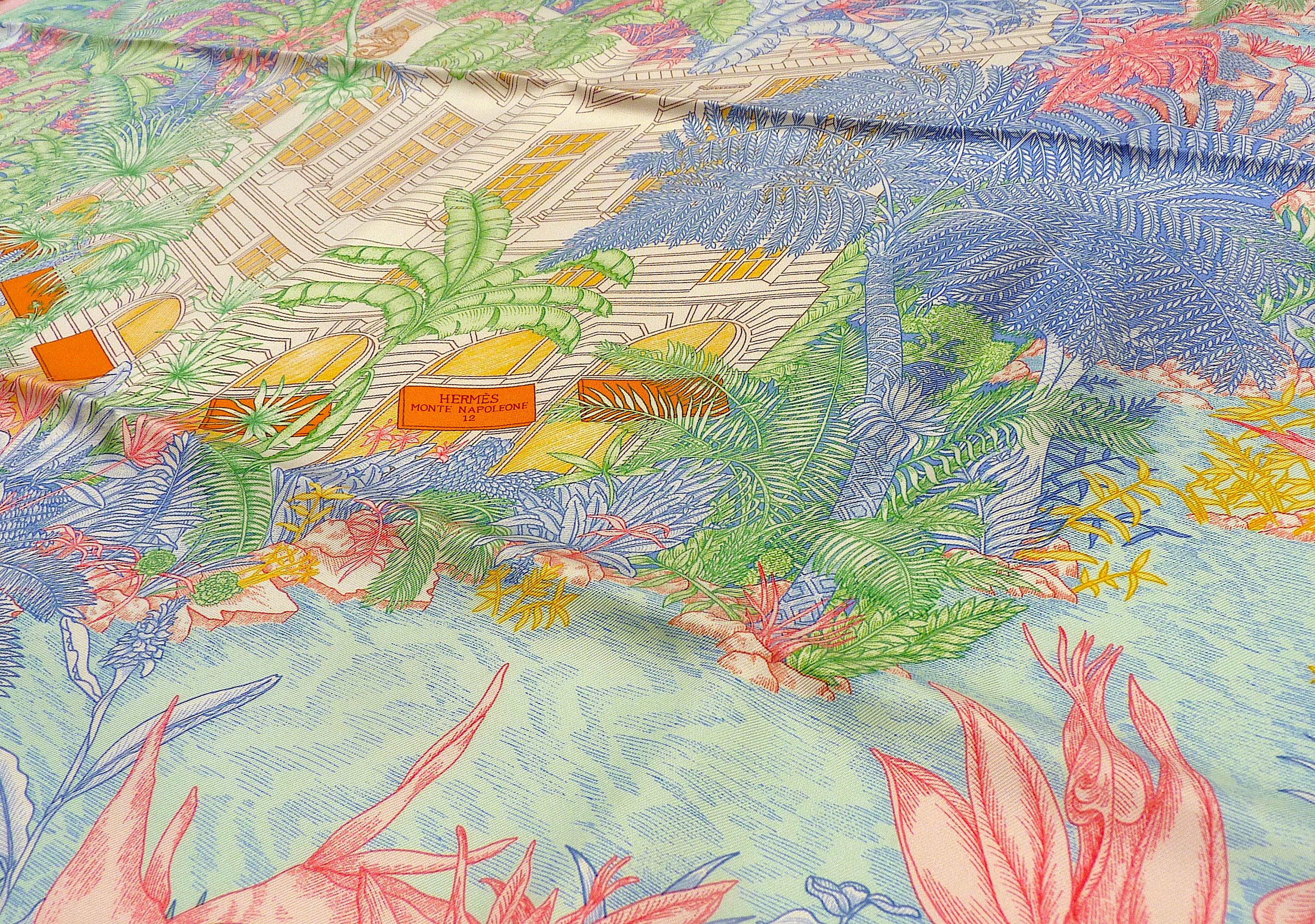 Rare Hermes Scarf Special Edition Faubourg Tropical For Hermes Milano Store 2021 3