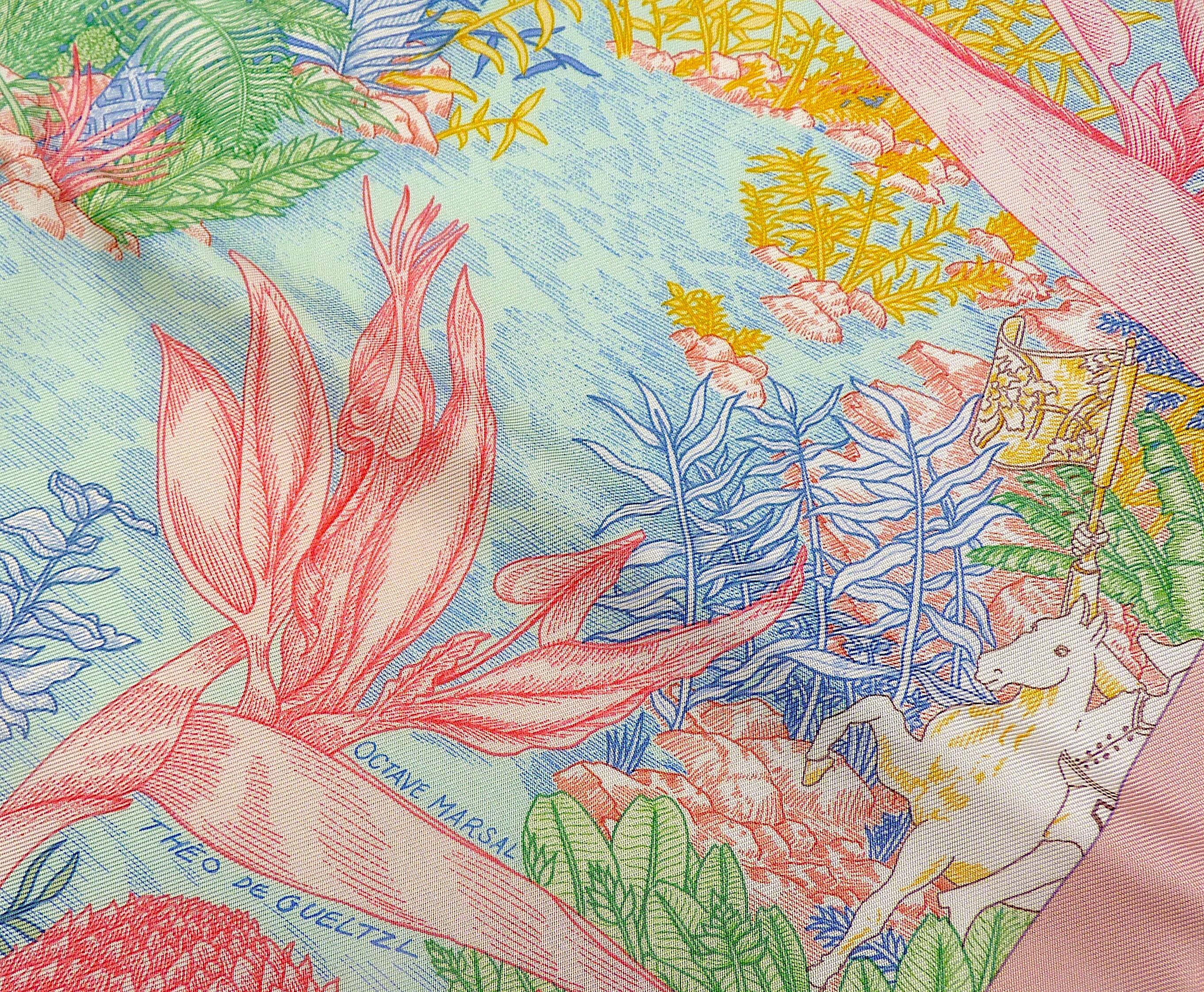 Rare Hermes Scarf Special Edition Faubourg Tropical For Hermes Milano Store 2021 4