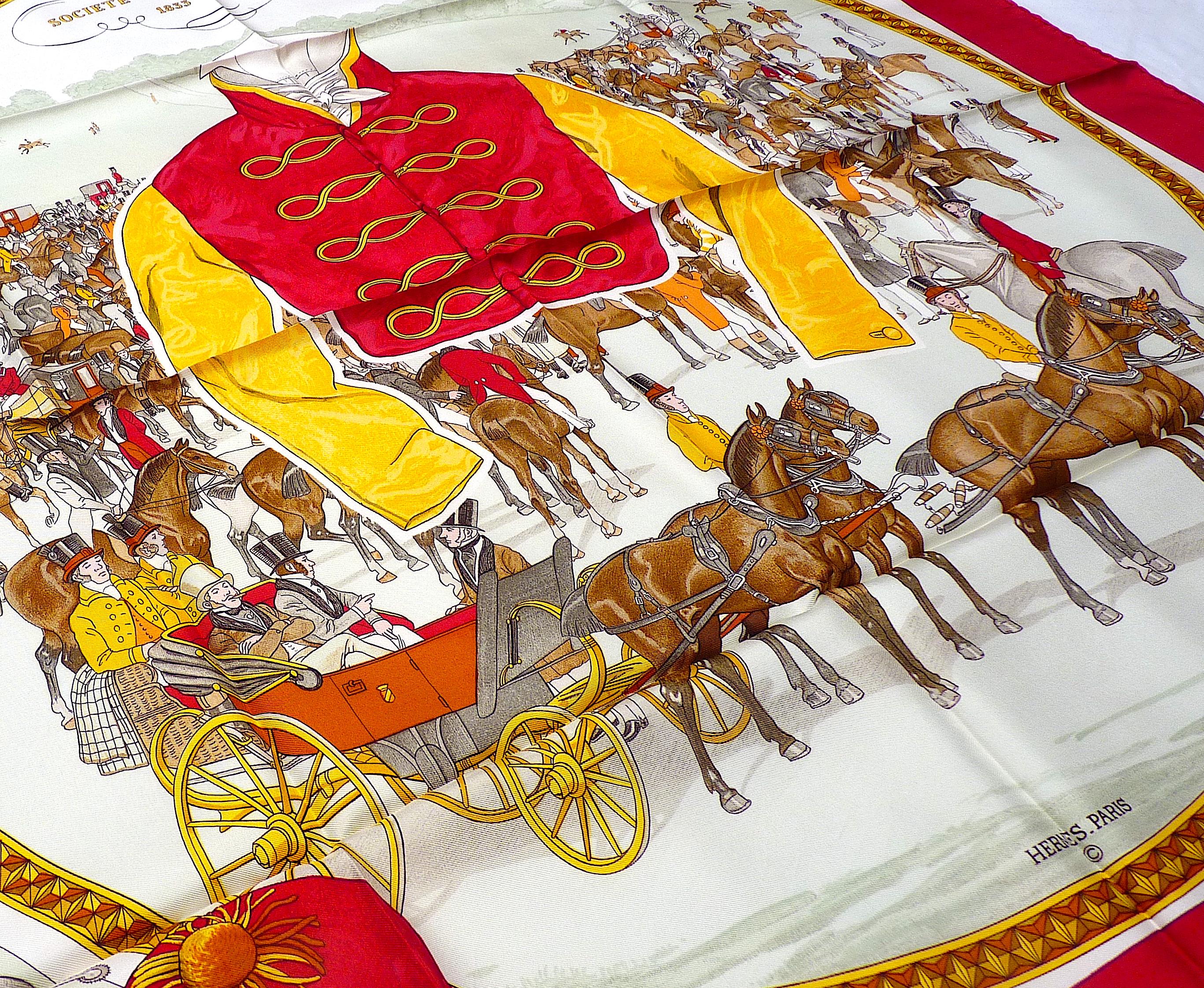 Rare Hermes Scarf Special Edition On Epsom Downs 