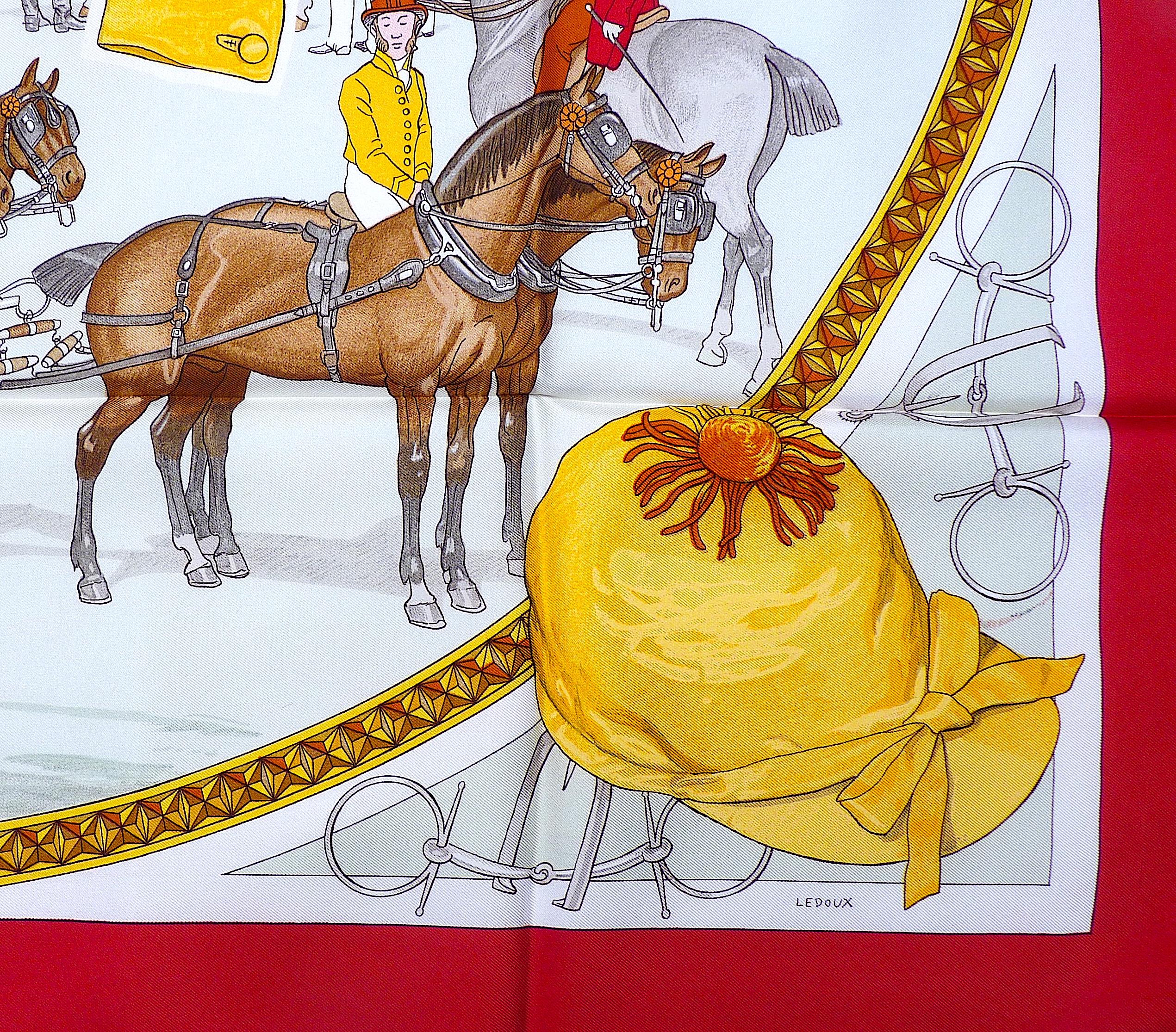 Women's or Men's Rare Hermes Scarf Special Edition On Epsom Downs 