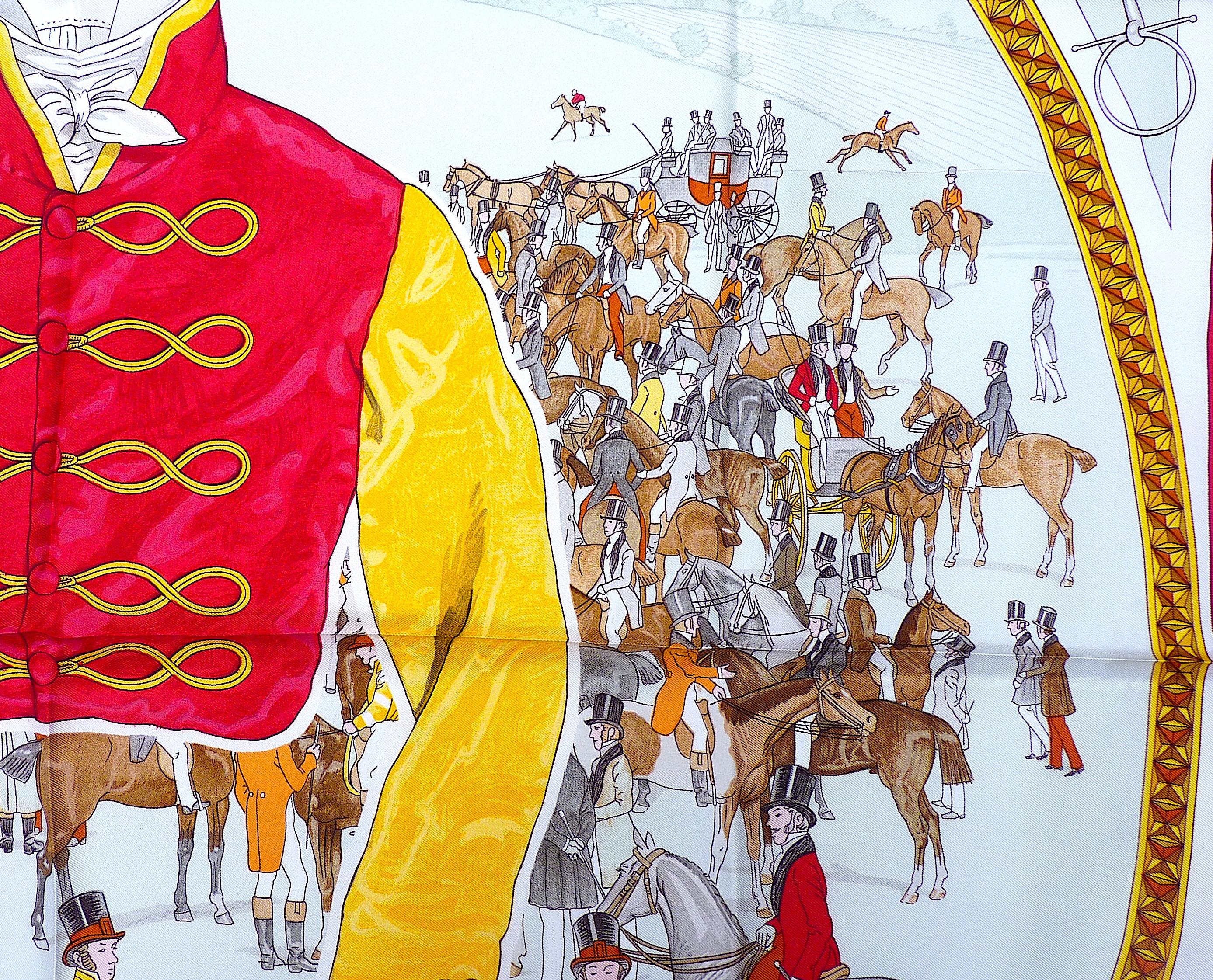 Rare Hermes Scarf Special Edition On Epsom Downs 