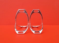 Rare Hermès Set of 2 Napkin Rings Stirrups Shaped in Silver