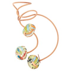 rare HERMES Silk Et Cuir Pompons Bag Charm pompom leather cord handbag charm