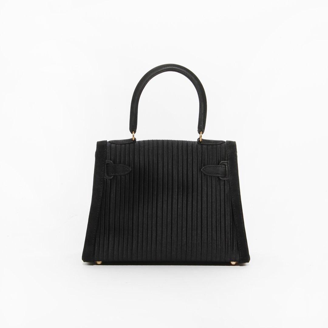 Black Rare Hermes Silk Kelly 20 Handbag