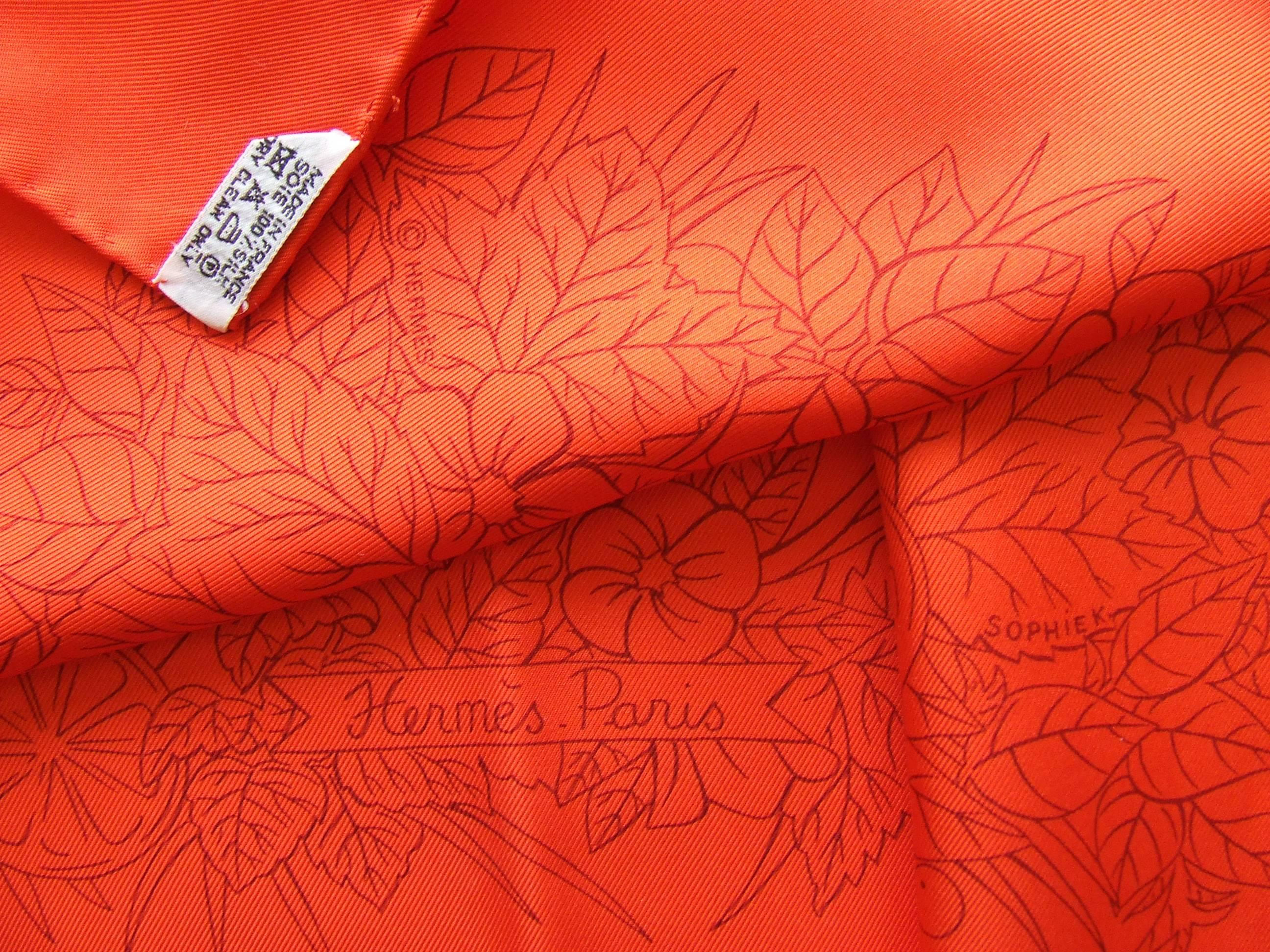 Seltener Hermès Seidenschal De La Citrouille A La Caleche Sophie Koechlin Orange 90cm im Angebot 7