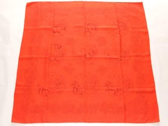 Seltener Hermès Seidenschal De La Citrouille A La Caleche Sophie Koechlin Orange 90cm