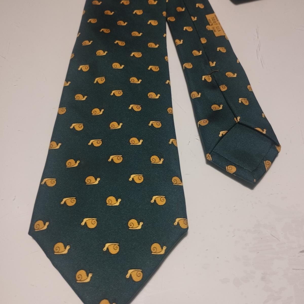 Black Rare Hermès Snails Silk Tie For Sale