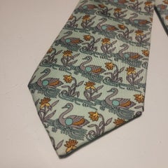 Rare Hermès Swans Silk Tie