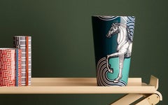 Rare HERMES Vase Porcelane  Haut Perimetre 26 CM  Cheval Cosmique   NEW