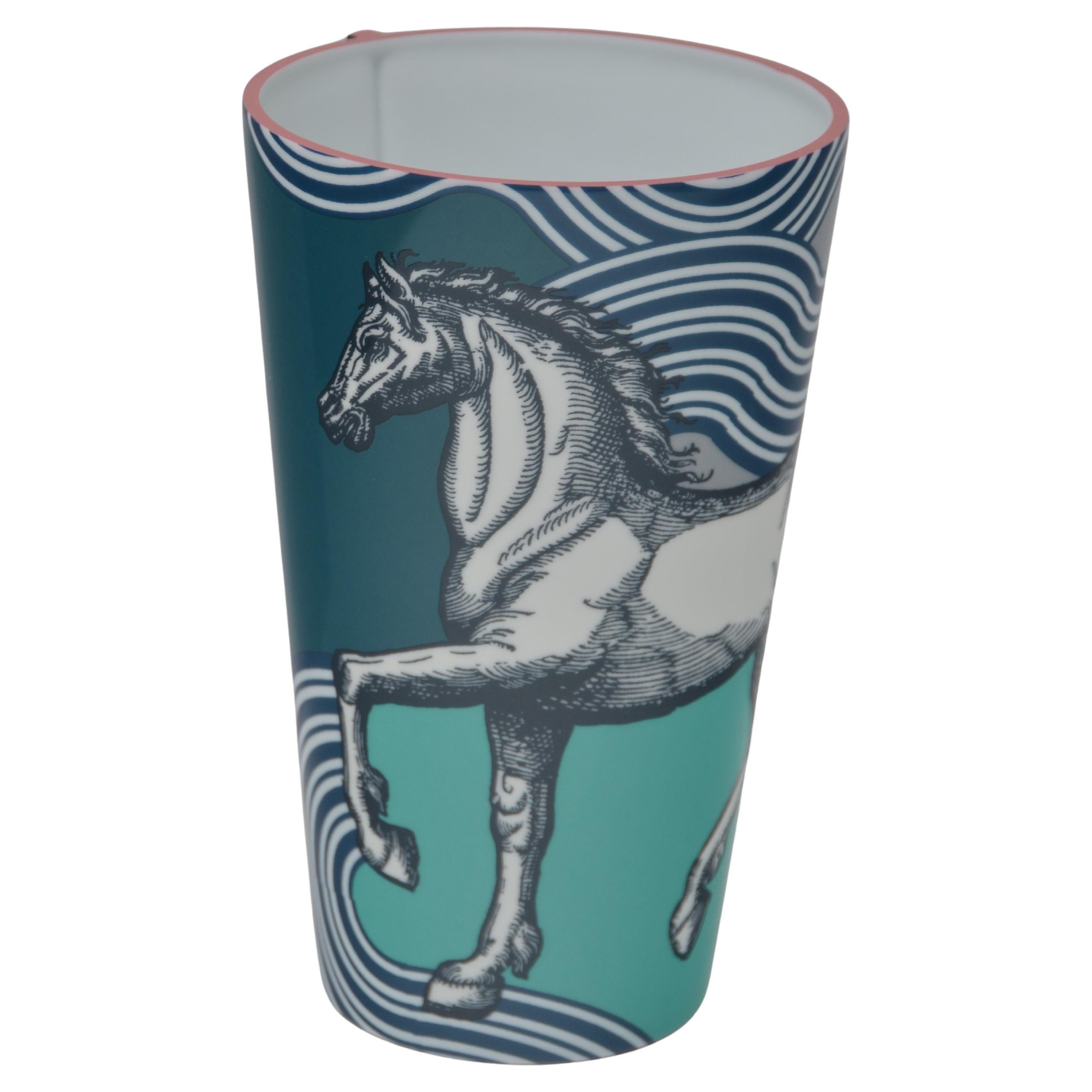 Grigio Raro vaso HERMES Porcelane  Haut Perimetre 26 CM  Cheval Cosmique   NUOVO in vendita