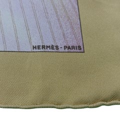Rare Hermès "Vent Portant II (détail)" by Yannick Manier Silk Gavroche Scarf 45