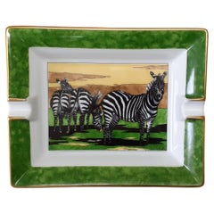 Rare Hermès Used Ashtray Change Tray Zebras in Porcelain