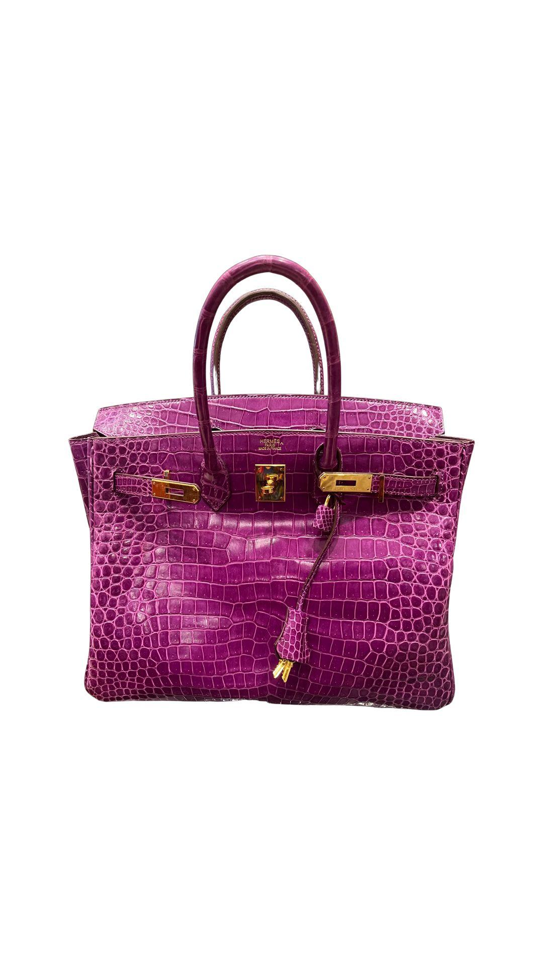 Rare Hermés Violet Porosus Birkin Bag 1