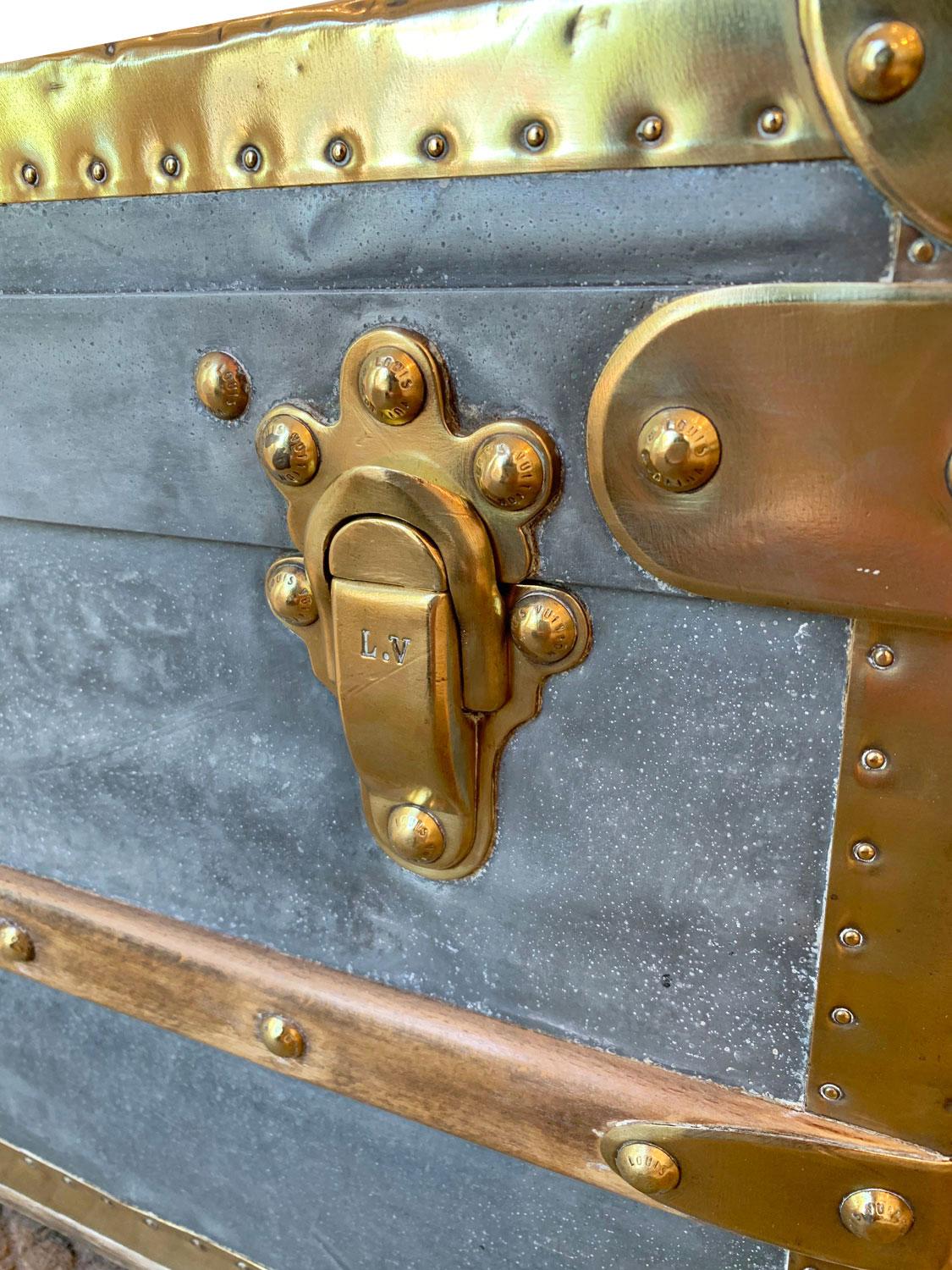 Louis Vuitton Hermetically Sealed Zinc Explorers Trunk, circa 1885 For Sale 1