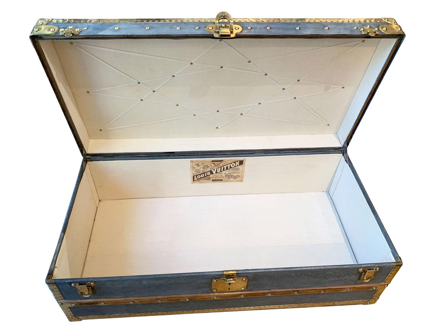 Louis Vuitton Hermetically Sealed Zinc Explorers Trunk, circa 1885 For Sale 2