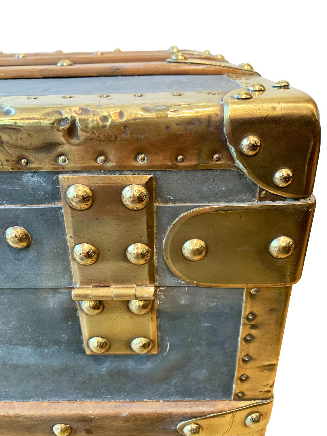 Louis Vuitton Hermetically Sealed Zinc Explorers Trunk, circa 1885 For Sale 4