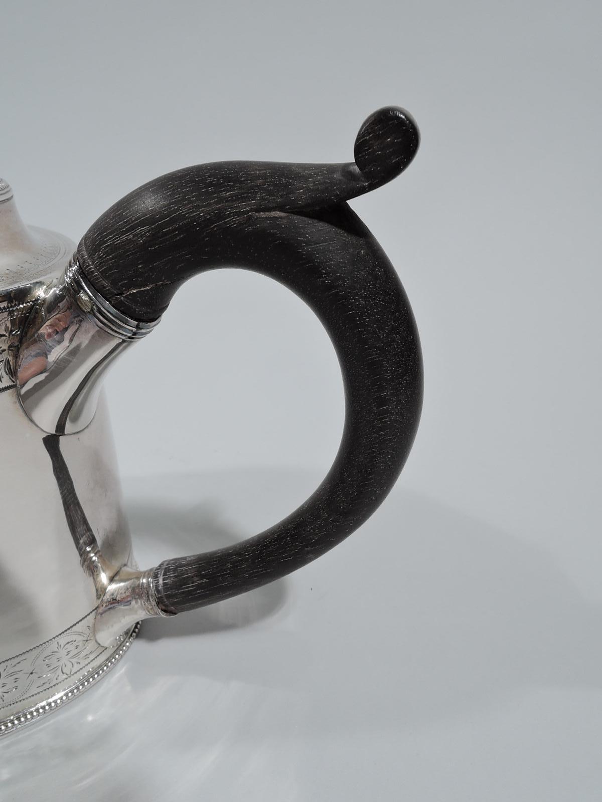 Rare Hester Bateman Georgian Neoclassical Teapot on Stand 1
